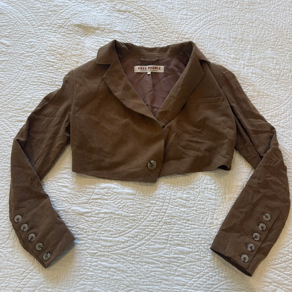 Free People Coco Cropped Blazer Size Small - Picture 3 of 5